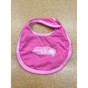 Seattle Seahawks Baby Bib Pink Logo NFL Football Infant Toddler